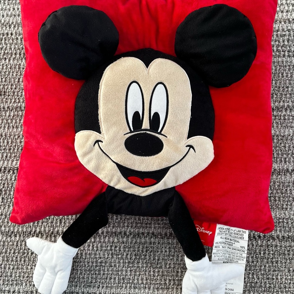 Disney Plush Character Cushion - Mickey Mouse  Red Pillow